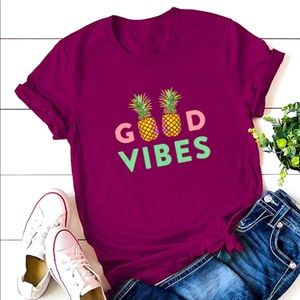 Shein good vibes maroon top